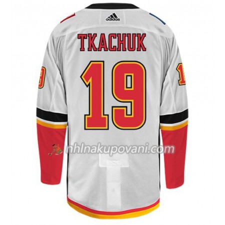 Calgary Flames Dresy MATTHEW TKACHUK 19 Adidas Bílá Authentic - Pánské Calgary Flames Dresy MATTHEW TKACHUK 19 Adidas Bílá Authentic - Pánské